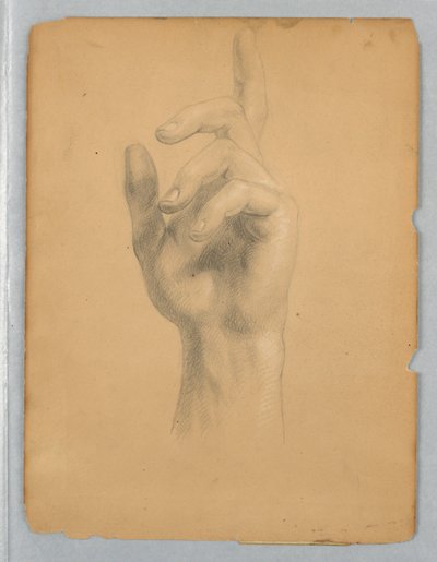 Studie der Hand eines Engels für "Mercy