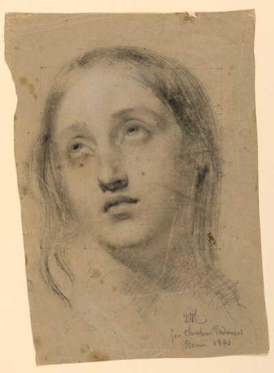 Studie des Kopfes für "Frühe christliche Gefangene" von Daniel Huntington