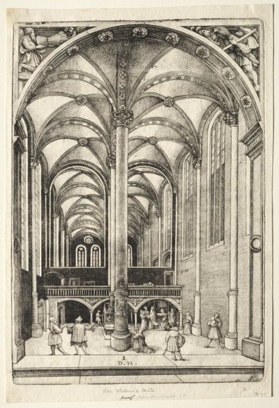 Ansicht im Inneren der St. Katharinenkirche in Augsburg von Daniel I Hopfer