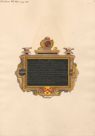 Denkmal für Elizabeth Heigham aus der East Ham Kirche von Daniel Lysons