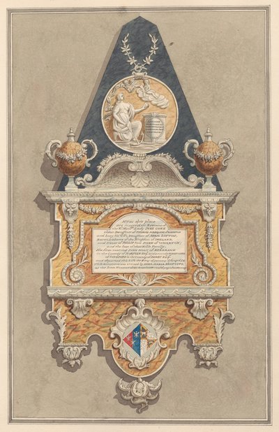Denkmal für Jane Coke, aus der Kirche von Sunbury von Daniel Lysons