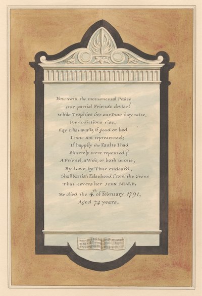 Denkmal für John Beard aus der Hampton Kirche von Daniel Lysons