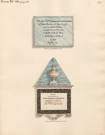 Gedenkstätte für Thomas Cartwright und John Reynolds von Daniel Lysons