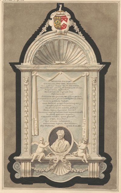 Gedenkstätte für William Smith aus der Kirche von Cranford von Daniel Lysons