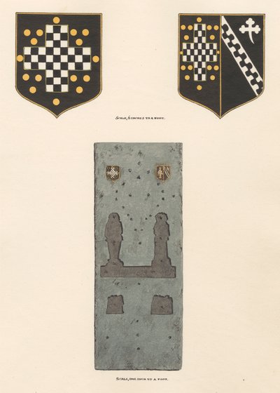 Denkmal mit fehlenden Messingplatten von James und Eleanor Walsingham, Chislehurst von Daniel Lysons