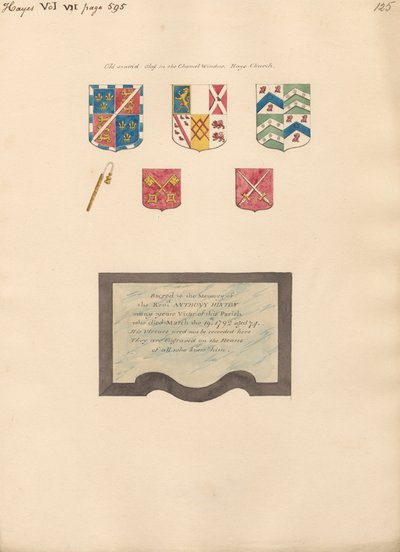 Altes Buntglas im Chanel-Fenster, auch Denkmal für Reverend Anthony Hilton aus Hayes von Daniel Lysons