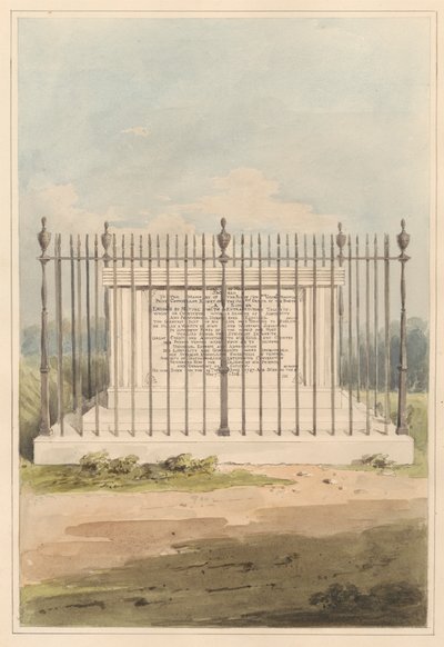 Die Umgebung von London: Grab von George Earl of Macartney, aus dem Kirchhof von Chiswick von Daniel Lysons