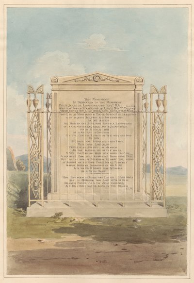 Grab von Philip James de Loutherbourg, aus dem Kirchhof von Chiswick von Daniel Lysons