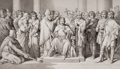 Krönung von Harold II., König der Angelsachsen im Jahr 1066, aus 