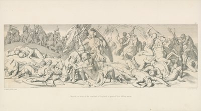 Harold, vor dem Standard von England, wird von einem fallenden Pfeil durchbohrt von Daniel Maclise