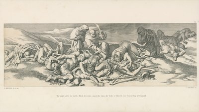 Die Nacht nach der Schlacht; Edith entdeckt unter den Gefallenen den Körper von Harold, dem letzten sächsischen König von England von Daniel Maclise