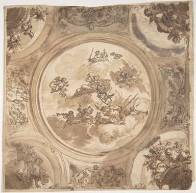 Deckengestaltung mit einer Allegorie des Sieges, n.d. von Daniel Marot