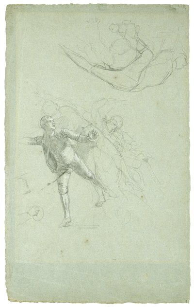 Studie für Die Belagerung von Gibraltar (Studie für eine Figur auf einer Kanone im Langboot), 1785-1786 von Daniel Mytens