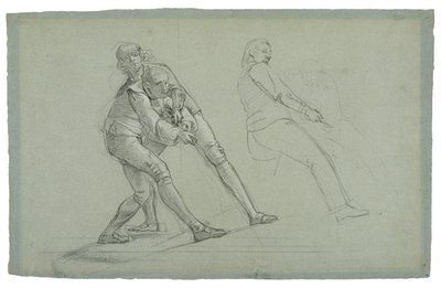 Studie für Die Belagerung von Gibraltar (Studie von Figuren, die an einem Seil ziehen), 1785-1786 von Daniel Mytens