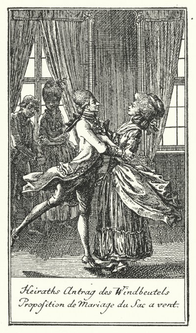 Heiratsantrag des Schwätzers (Gravur) von Daniel Nikolaus (after) Chodowiecki