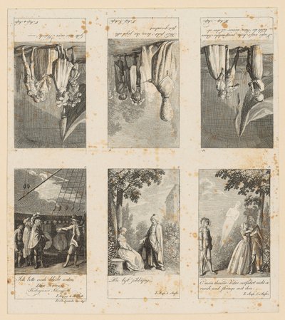 Blätter 1-3 und 10-12 zu Shakespeares "Sturm" von Daniel Nikolaus Chodowiecki