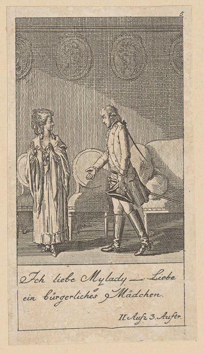 Blatt 5 zu Schillers „Kabale und Liebe“ von Daniel Nikolaus Chodowiecki