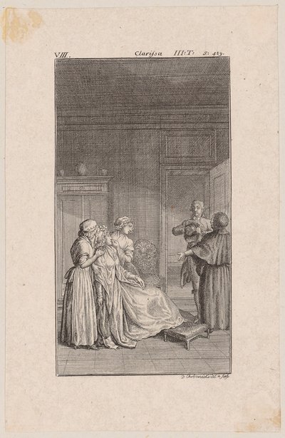 Clarisse im Haus der Witwe Sorlings von Daniel Nikolaus Chodowiecki