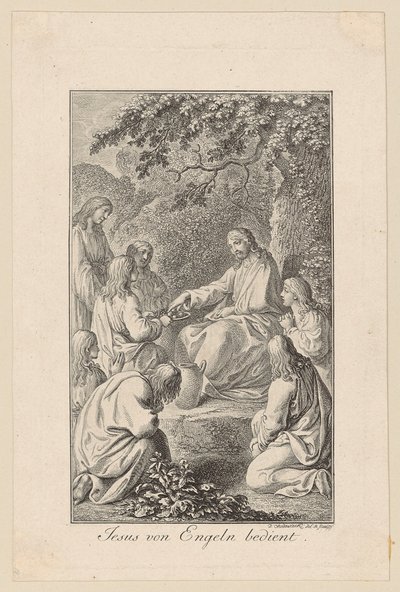 Jesus von Engeln bedient von Daniel Nikolaus Chodowiecki