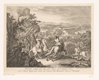 Sieg von General Rumjanzew in der Schlacht bei Cahul, 1770 (Victoire remportée sur les Turces Le 1.r Aout 1770 par l