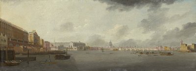 Ein Blick auf die Themse nach Osten mit dem Adelphi, Somerset House und der St. Paul