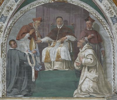 Papst genehmigt den Kartäuserorden (Fresko) von Daniele Crespi