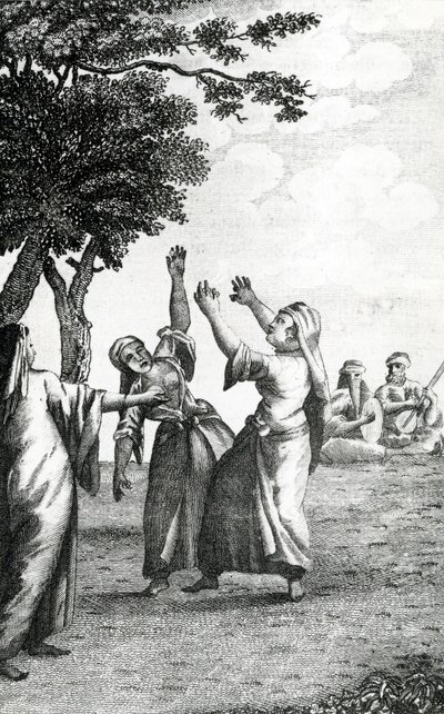 Tänzerinnen in Ägypten, aus Niebuhrs Reisen durch Arabien und andere Länder im Osten, 1792 von Danish School