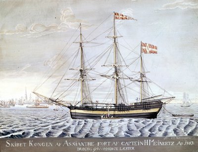 Schiff „Königin von Asien“ 1803. Maritimes Museum von Elsinor, Dänemark von Danish School