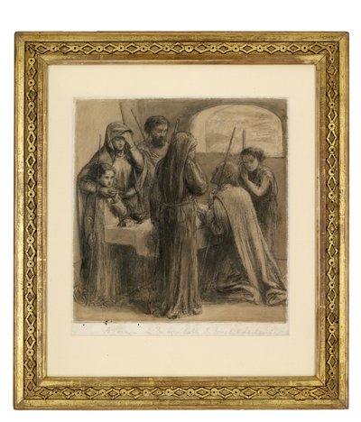Ein Passahfest im Haushalt von Joseph und Zacharias, ca. 1850 von Dante Gabriel Charles Rossetti