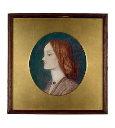 Porträt von Elizabeth Siddal nach links blickend von Dante Gabriel Charles Rossetti