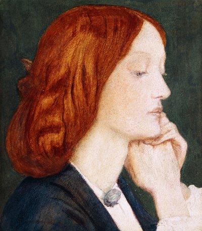 Porträt von Elizabeth Siddal, im Profil nach rechts von Dante Gabriel Charles Rossetti