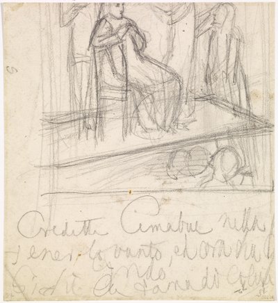 Die Rückkehr des Tibullus zu Delia - Studie für die Figur der Delia von Dante Gabriel Charles Rossetti