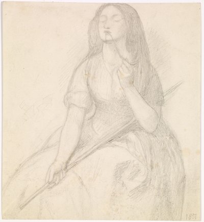 Die Rückkehr des Tibullus zu Delia - Studie für die Figur der Delia von Dante Gabriel Charles Rossetti