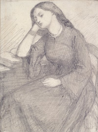 Porträt von Elizabeth Siddal, sitzend, ca. 1840er von Dante Gabriel Rossetti