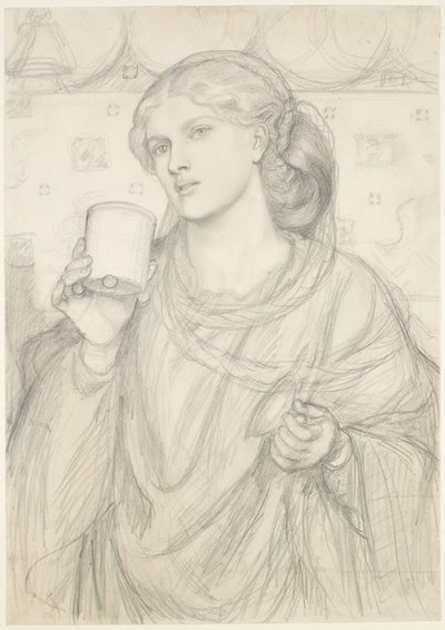Der Liebesbecher - Kompositionsstudie von Dante Gabriel Rossetti