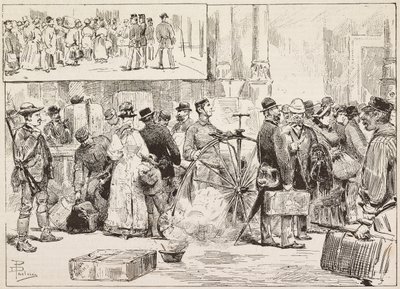 Desinfektion gegen Cholera am Bahnhof, Lehrling auf Velociped, Rom, Italien von Dante Paolocci