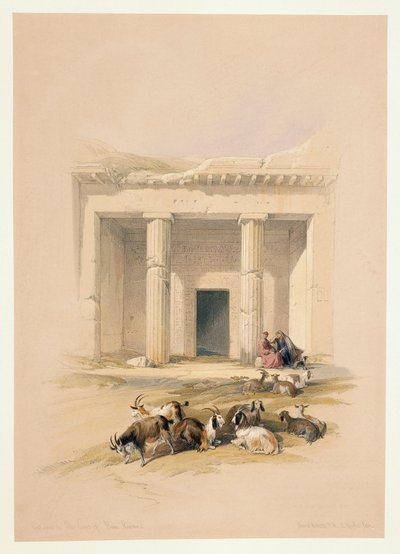 Ägypten, Eingang zu den Höhlen von Beni Hassan, Gravur nach einer Zeichnung von David Roberts von David (after) Roberts