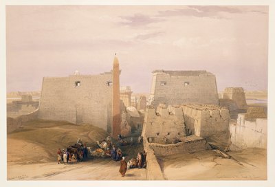 Ägypten, Eingang zum Tempel von Luxor, Gravur nach einer Zeichnung von David Roberts von David (after) Roberts