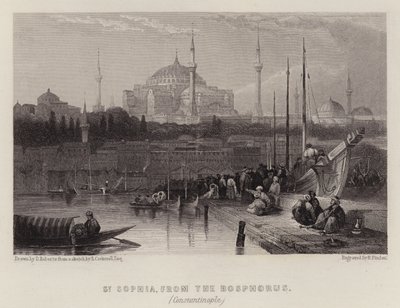 Hagia Sophia, vom Bosporus, Konstantinopel von David (after) Roberts