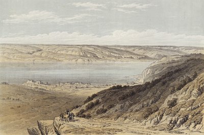 Das Meer von Tiberias in Richtung Baschan (Farblithografie) von David (after) Roberts