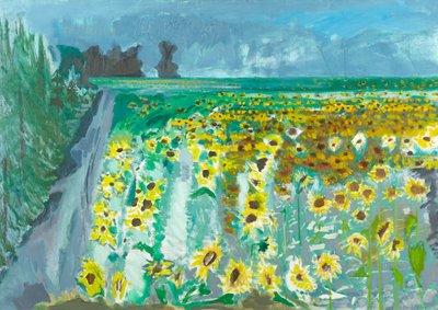 Sonnenblumen und Mistral, 2002 von David Alan Redpath Michie
