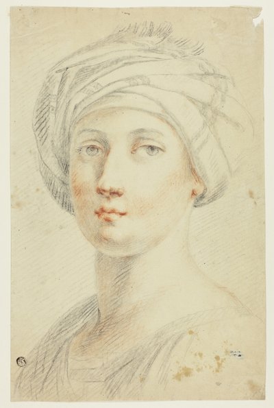 Porträtbüste einer jungen Frau im Turban von David Allan