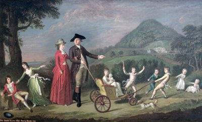 Sir James Hunter Blair, 1. Baronet, mit seiner Frau und neun ihrer vierzehn Kinder, 1785 von David Allan