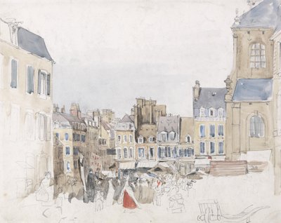 Ein französischer Marktplatz, ca. 1829 von David Cox