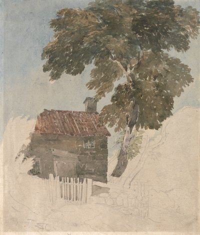 Hütte und Bäume von David Cox