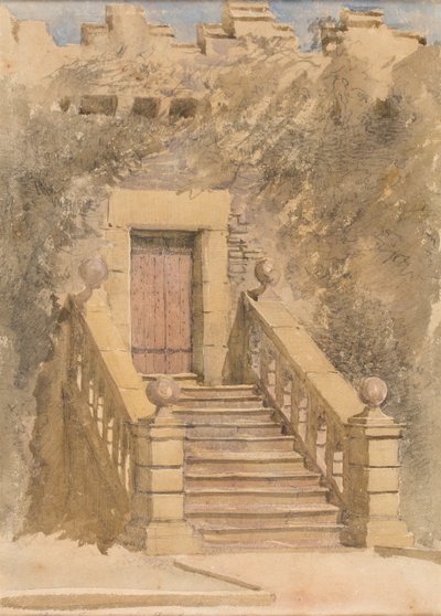 Türöffnung in Haddon Hall, ca. 1845 (Aquarell und Bleistift auf Papier) von David Cox
