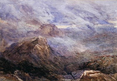 Walisische Skizze - Brennendes Farnkraut von David Cox