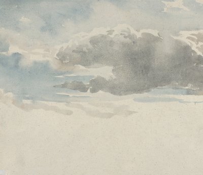 Studie von Wolken (recto), Studie eines Holunderbuschs an einem Zaun (verso) von David Cox the elder