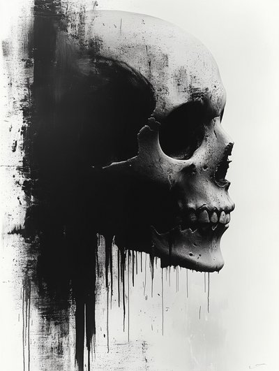 Dunkler Grunge-Schädel von David Drake