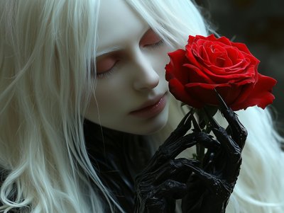 Gotische Schönheit Rote Rose von David Drake